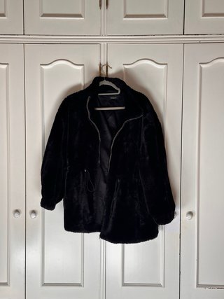Abrigo Piel Sintética Cacharel Negro