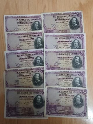 Lote de 60 Billetes Antiguos Españoles
