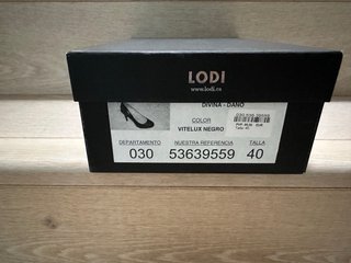 Zapatos tacón Peep Toe Lodi Piel Negro Talla 40