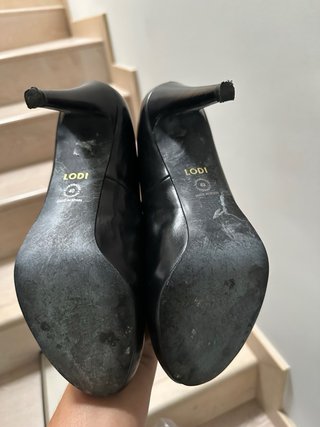 Zapatos tacón Peep Toe Lodi Piel Negro Talla 40