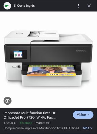 Impresora Multifunción HP OfficeJet Pro 7720