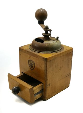 Molinillo de Café Coff Italy, madera y metal. 50's