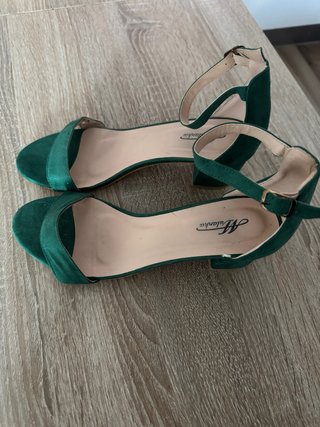 Sandalias Verdes de Tacón Ancho Almulank
