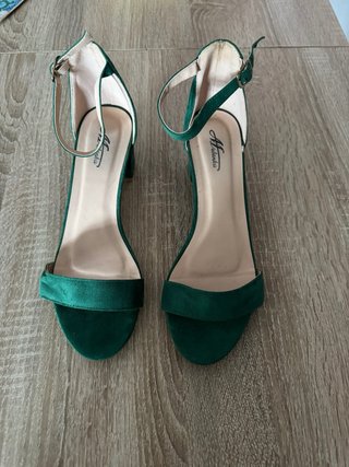 Sandalias Verdes de Tacón Ancho Almulank