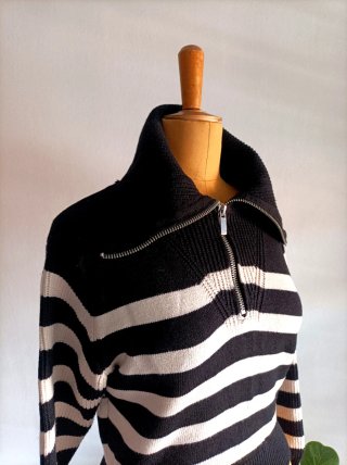 Jersey Zara Rayas Cremallera Cuello Alto
