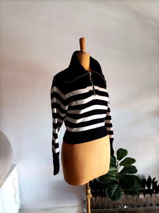 Jersey Zara Rayas Cremallera Cuello Alto