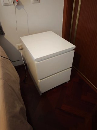 Mesita Ikea 2 cajones blanca