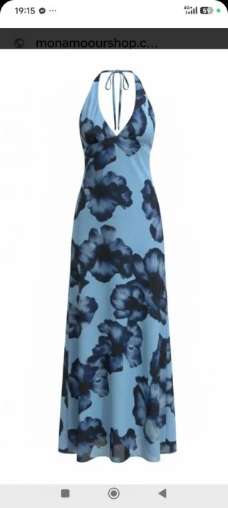 Vestido largo floral azul