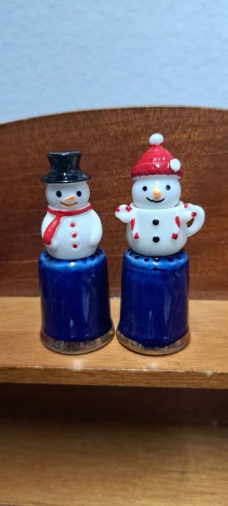2 Dedales Navideños con Muñecos de Nieve