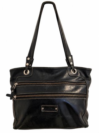 Bolso de Cuero Negro Sagali