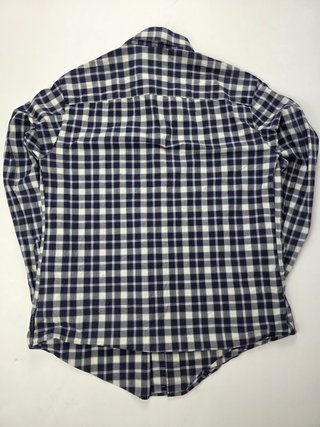 Armani Jeans Vintage Navy White Plaid Shirt Embroi