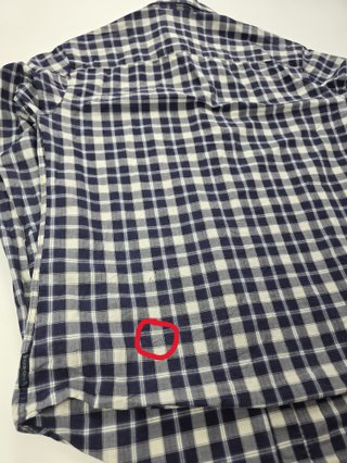 Armani Jeans Vintage Navy White Plaid Shirt Embroi
