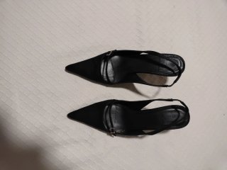 Zapato Massimo Dutti raso destalonado negro 40