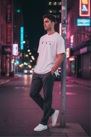 T-shirt Off-White com padrão de setas azul