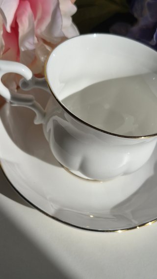 Taza y platillo de porcelana inglesa