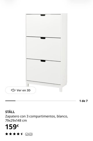 Zapatero Blanco Ikea 3 Puertas