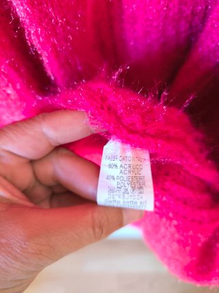 Casaco Malha Rosa Tamanho Único