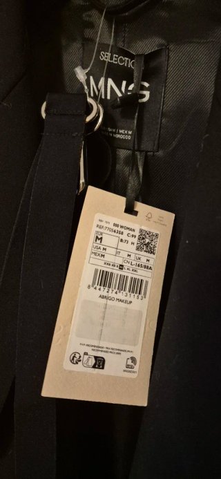Abrigo Negro Mango