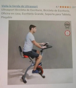 Bicicleta estática con escritorio plegable
