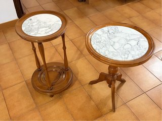 Set de 2 Mesas de Centro de Madera y Mármol