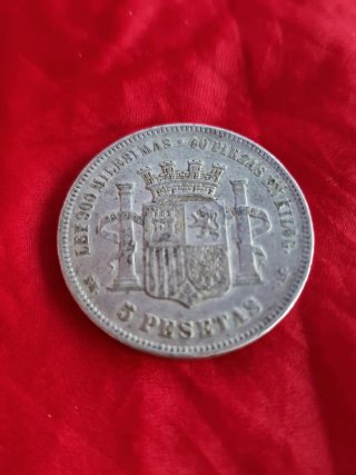 Moneda 5 Pesetas de Plata 1870
