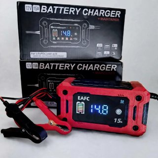 Cargador Batería Coche Moto StarStop Litio 12V 15A