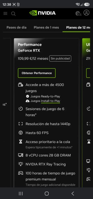 Suscripción al servicio x1 RTX de NVIDIA