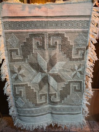 Alfombra Tapiz de Lana con Motivos Geométricos