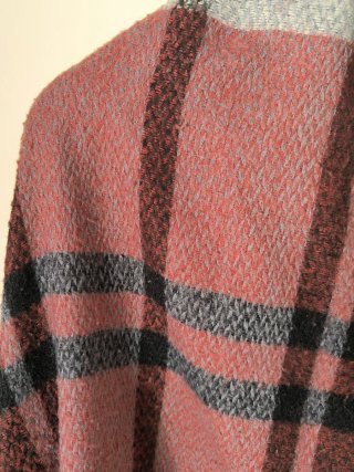 Echarpe Xadrez Bege e Rosa