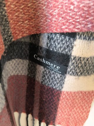 Echarpe Xadrez Bege e Rosa