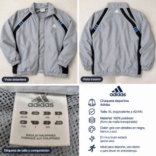 Chaqueta Deportiva Adidas Gris