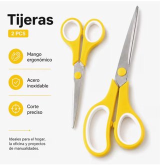 Pack 2 Tijeras Mango Ergonómico