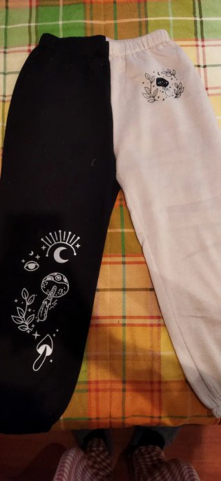 Conjunto Shein negro y beis con estampados