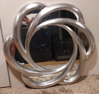 Espejo espiral plateado