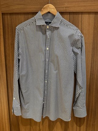 Camisa Hackett a cuadros azul y blanco
