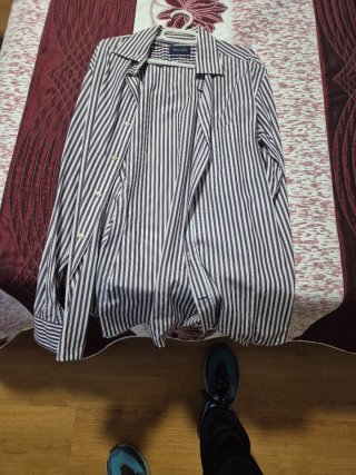 Camisa Massimo Dutti Rayas Morado/Blanco