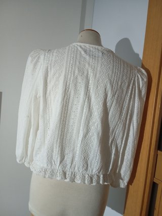 Blusa bordada blanca Zara XL
