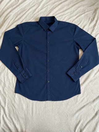 Camisa de manga larga azul