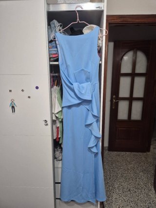 Vestido largo azul celeste talla XS
