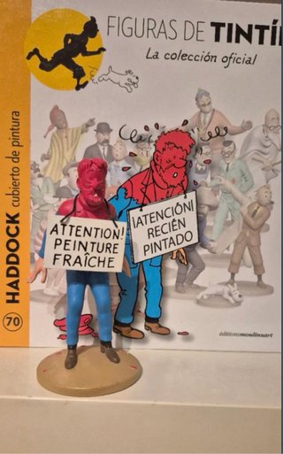 Figura Tintín Haddock Cubierto de Pintura