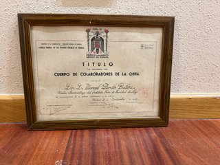 Título Médico Histórico 1914 Enmarcado