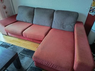 Sofá chaise longue 3 plazas tela