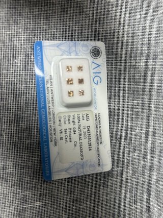 6 Diamantes Talla Princesa con Certificado AIG