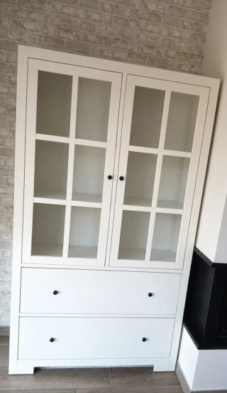 Vetrina Bianca con Porte in Vetro