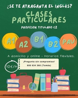 Clases particulares de inglés (profesor titulado)