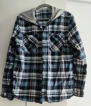 Camisa de cuadros con capucha H&M