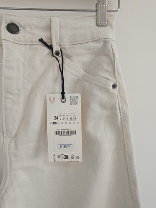 Pantalón Zara Wide Leg Tiro Alto Talla 34