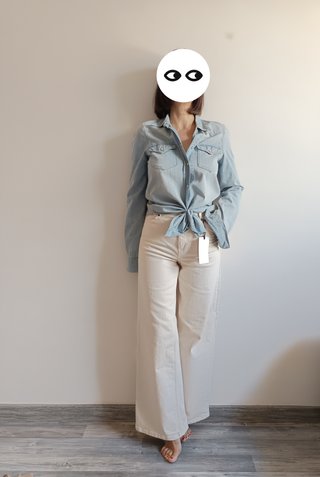 Pantalón Zara Wide Leg Tiro Alto Talla 34