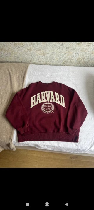 Sudadera Harvard Pull & Bear Granate Talla S