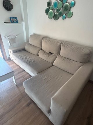 Sofá Chaiselongue 3 Plazas Beige